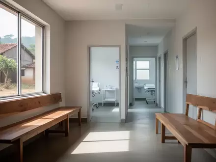 Ein heller, minimalistisch gestalteter Wartebereich einer medizinischen Einrichtung in einer ländlichen Region. - Foto: über boerse-global.de