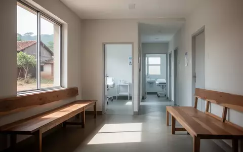 Ein heller, minimalistisch gestalteter Wartebereich einer medizinischen Einrichtung in einer ländlichen Region. - Foto: über boerse-global.de