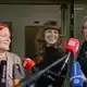 Die Parteivorsitzenden Bettina König (SPD, l-r), Kerstin Wolter (Die Linke) und Nina Stahr (Bündnis 90/Die Grünen) haben gemeinsam mit anderen Vertretern ihrer Parteien über Antisemitismus beraten.  - Bild: Soeren Stache/dpa