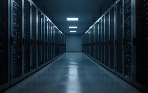 Ein modern beleuchteter Serverraum mit metallischen Rack-Schränken in einer dunklen, minimalistischen Umgebung. - Foto: über boerse-global.de