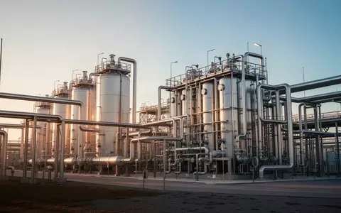 Moderne Industrieanlage zur Wasserstoffproduktion bei Sonnenuntergang. - Foto: über boerse-global.de