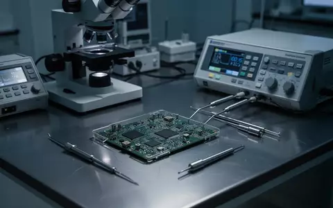 Ein steriler Laborarbeitsplatz mit hochpräzisen Messgeräten und elektronischen Bauteilen in einer technologischen Umgebung. - Foto: über boerse-global.de