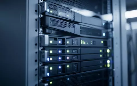 Modernes Server-Rack mit blinkenden Statusleuchten in einem industriellen Umfeld - Foto: über boerse-global.de