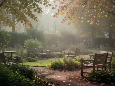 Ein ruhiger, sonnendurchfluteter Park mit Holzbänken und üppigem Grün als Symbol für gesundes Altern und Lebensqualität. - Foto: über boerse-global.de