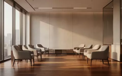 Ein heller, minimalistischer Büroraum mit klaren architektonischen Linien und natürlichem Lichteinfall. - Foto: über boerse-global.de