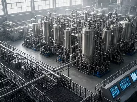 Industrielle Anlage zur Lithiumverarbeitung in einer modernen Fabrikhalle mit technischer AusrĂŒstung. - Foto: ĂŒber boerse-global.de