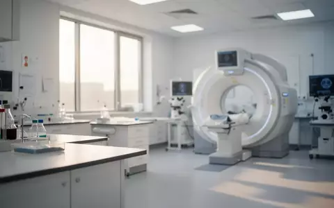 Ein modernes, helles medizinisches Forschungslabor mit hochmoderner Bildgebungstechnik im Hintergrund. - Foto: über boerse-global.de