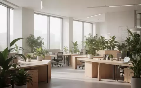 Ein modernes, helles Büro mit minimalistischer Einrichtung und Pflanzen, das eine offene Arbeitsumgebung darstellt. - Foto: über boerse-global.de