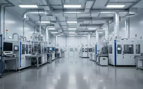 Ein steriler, moderner Laborraum mit hochmoderner Halbleiterfertigungsausrüstung und industrieller Belüftungstechnik. - Foto: über boerse-global.de