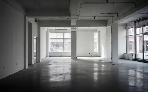 Leerer, minimalistischer Verkaufsraum mit kahlen Wänden und Betonboden bei natürlichem Lichteinfall. - Foto: über boerse-global.de