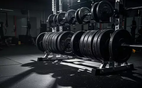 Leere Hantelscheiben in einem professionellen Fitnessstudio mit atmosphärischer Beleuchtung. - Foto: über boerse-global.de