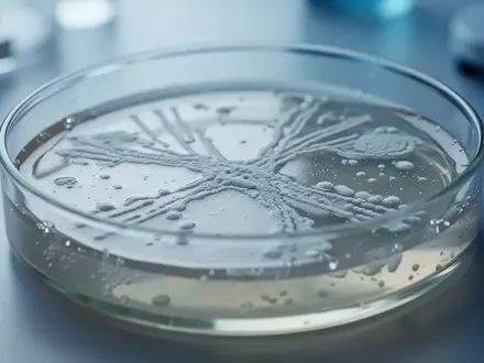 Nahaufnahme einer Petrischale mit einem Agar-Nährboden in einem sterilen Laborumfeld zur Untersuchung mikrobiologischer Prozesse. - Foto: über boerse-global.de