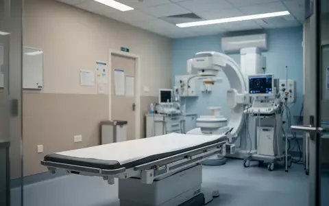 Ein moderner, steriler Untersuchungsraum in einer Klinik mit medizinischer Ausstattung in einer ruhigen, professionellen Umgebung. - Foto: über boerse-global.de