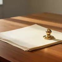 Ein leerer, aufgeräumter Schreibtisch mit einem Briefbeschwerer auf einem Stapel Papier in einem hellen Büro. - Foto: über boerse-global.de