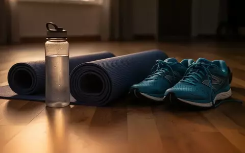 Symbolbild: Yogamatte, Trinkflasche und Laufschuhe - Foto: über boerse-global.de