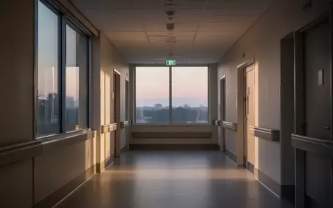 Ein ruhiger, modern gestalteter Krankenhausflur in natürlichem Dämmerlicht ohne Personen. - Foto: über boerse-global.de