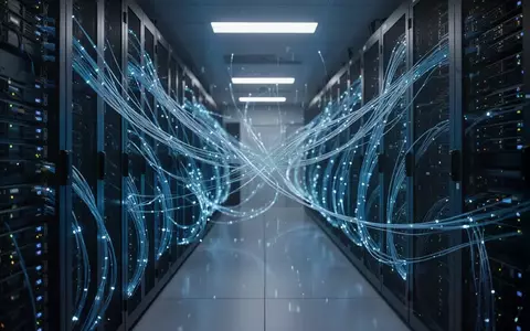 Moderne Serverräume mit leuchtenden Glasfaserkabeln zur Visualisierung von digitalen Transaktionen. - Foto: über boerse-global.de