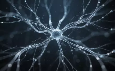 Abstrakte Darstellung eines komplexen neuronalen Netzwerks mit leuchtenden Verbindungen in einem dunklen Raum. - Foto: über boerse-global.de
