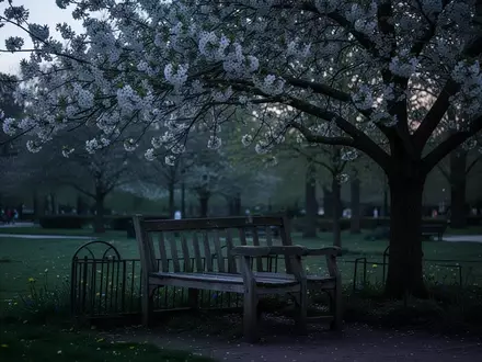 Symbolbild: Parkbank unter einem blühenden Baum - Foto: über boerse-global.de