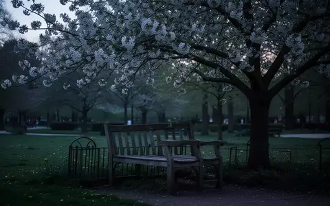 Symbolbild: Parkbank unter einem blühenden Baum - Foto: über boerse-global.de
