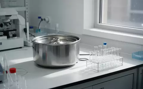 Ein steriler Labortisch mit medizinischen Analysegeräten und Reagenzgläsern in einem hellen, klinischen Umfeld. - Foto: über boerse-global.de