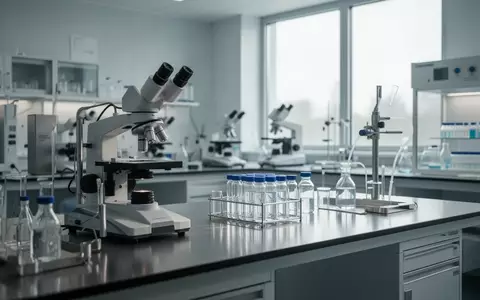 Ein modernes, steriles medizinisches Forschungslabor mit hochwertigen Geräten und Glasfläschchen auf einer sauberen Arbeitsfläche. - Foto: über boerse-global.de
