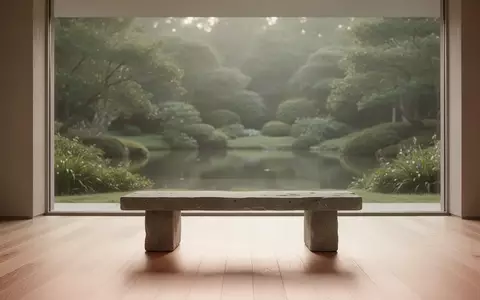 Ein minimalistischer, ruhiger Raum mit natürlichem Licht und Blick in einen grünen Garten. - Foto: über boerse-global.de