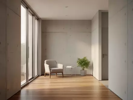 Ein heller, minimalistischer Flur in einer modernen Klinik mit natürlichem Lichteinfall und einer beruhigenden Atmosphäre. - Foto: über boerse-global.de