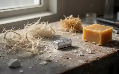 Nahaufnahme von natürlichen Materialien wie Zellulosefasern, Magnesium und Bienenwachs auf einem Labortisch. - Foto: über boerse-global.de