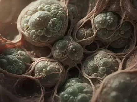 Mikroskopische Aufnahme von biologischen Zellstrukturen und Gewebemustern in natürlichen, erdigen Farbtönen. - Foto: über boerse-global.de
