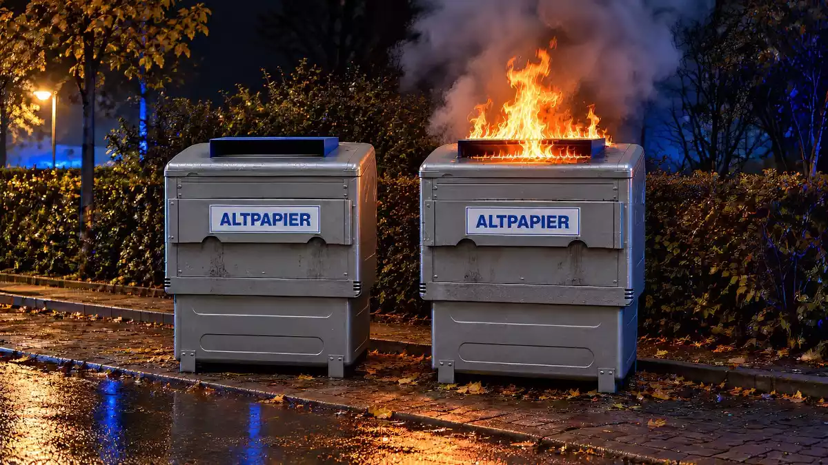 FW-NE: Mehrere Containerbrände in der Neusser Innenstadt | Unruhige Nacht für die Feuerwehr - Bild: presseportal.de