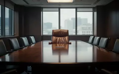 Ein leerer Konferenzraum in einem Büro mit einem einzelnen Stuhl am Kopfende eines langen Tisches. - Foto: über boerse-global.de