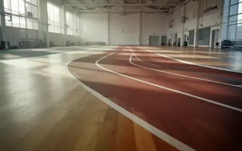 Eine leere, minimalistische Laufbahn in einer hellen Sporthalle mit natürlichem Lichteinfall. - Foto: über boerse-global.de