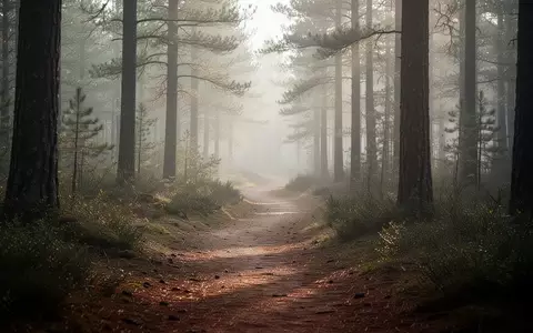 Ein nebliger Waldpfad in den frühen Morgenstunden, der zu Bewegung im Freien einlädt. - Foto: über boerse-global.de