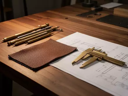 Eine minimalistische Werkbank in einem Designstudio mit hochwertigen Materialien und Handwerkzeugen ohne technische Geräte. - Foto: über boerse-global.de