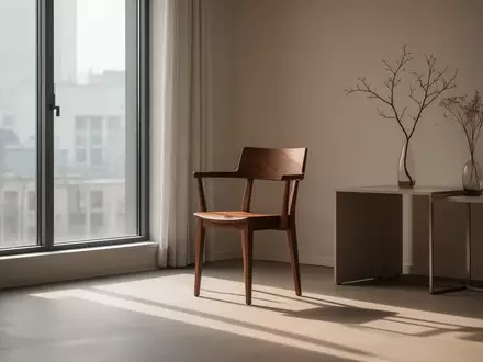 Ein leerer Stuhl in einem hellen, ruhigen Büroraum mit weichem Lichteinfall, der eine Atmosphäre der Stille und Reflexion schafft. - Foto: über boerse-global.de