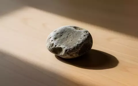 Ein einzelner, verwitterter Stein auf einer glatten Holzoberfläche in ruhigem, natürlichem Licht. - Foto: über boerse-global.de