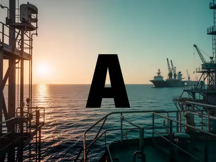 Industrielle maritime Umgebung bei Sonnenaufgang mit Fokus auf ruhiges Wasser und metallische Strukturen. - Foto: über boerse-global.de