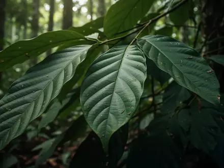 Nahaufnahme von tropischen Blättern in einem dichten Wald bei natürlichem Tageslicht. - Foto: über boerse-global.de