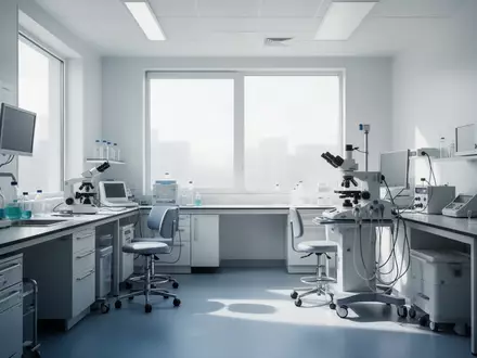 Ein steriles, modernes klinisches Labor mit medizinischer Ausrüstung in einer hellen, professionellen Umgebung. - Foto: über boerse-global.de