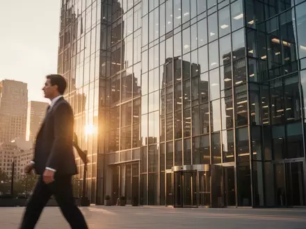 Moderne BĂŒrogebĂ€ude in einem Finanzviertel bei Sonnenuntergang - Foto: ĂŒber boerse-global.de