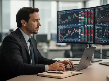 Ein Investor arbeitet an einem Schreibtisch in einem modernen Bürogebäude. - Foto: über boerse-global.de