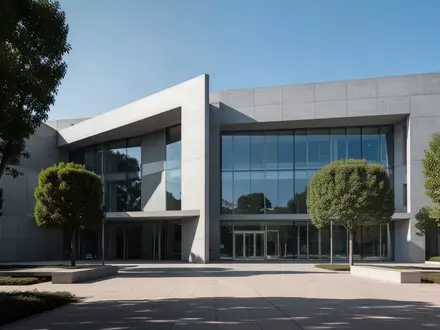 Moderne Architektur eines Regierungsgebäudes mit klaren Linien und Glasfassaden vor einem klaren Himmel. - Foto: über boerse-global.de