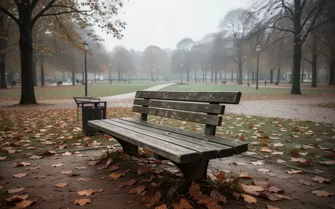 Eine einsame Parkbank in einem weitlĂ€ufigen, leeren Park an einem bewölkten Herbsttag. - Foto: ĂŒber boerse-global.de