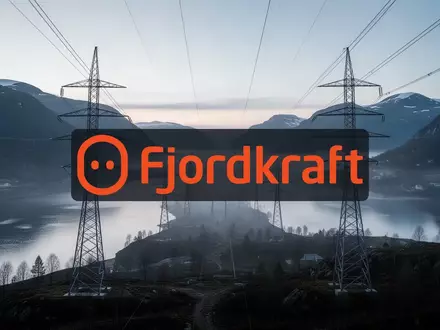 Moderne Energieinfrastruktur mit Hochspannungsleitungen vor einer nebligen Fjordlandschaft bei Dämmerung. - Foto: über boerse-global.de