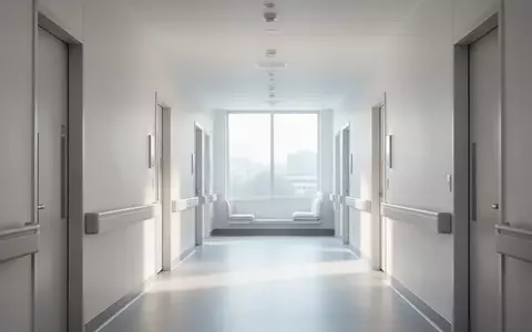 Ein heller, moderner Krankenhausflur mit großen Fenstern und freundlicher Atmosphäre in einem Klinikgebäude. - Foto: über boerse-global.de