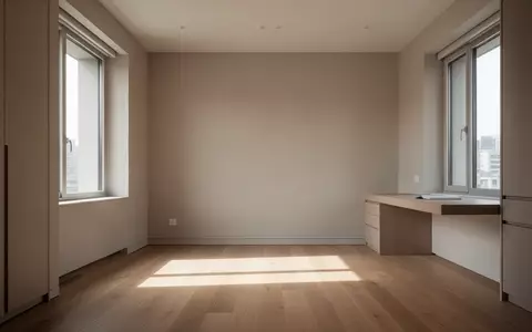 Ein lichtdurchflutetes, minimalistisches Arbeitszimmer mit Holzboden und neutralen Wänden ohne Möbel. - Foto: über boerse-global.de