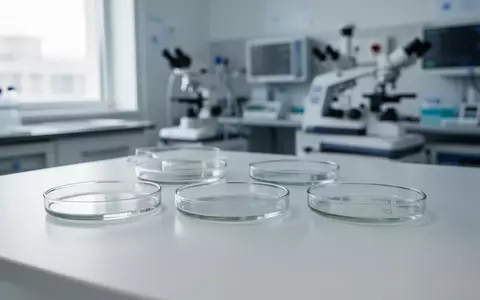 Sterile Laborumgebung mit Petrischalen auf einer weißen Oberfläche in einem Krankenhaus. - Foto: über boerse-global.de