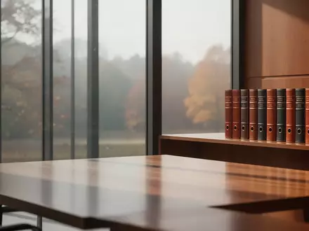 Ein minimalistisch eingerichtetes, helles Büro in einer Justizbehörde mit Blick auf eine ruhige Landschaft. - Foto: über boerse-global.de
