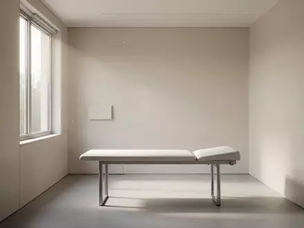 Ein minimalistisch gestalteter, heller Behandlungsraum in einer medizinischen Einrichtung bei Tageslicht. - Foto: über boerse-global.de